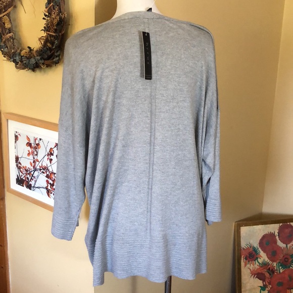 CYRUS Size 2X Scoopneck Ribbed Trim Tunic length Soft Gray Classic $88 NEW - Picture 7 of 16